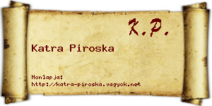 Katra Piroska névjegykártya